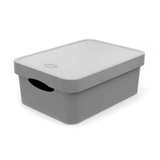 [PRAC009273-3021508] Caixa organizadora sallybox com tampa I 11 litros I 360x265x140mm I Cinza escuro