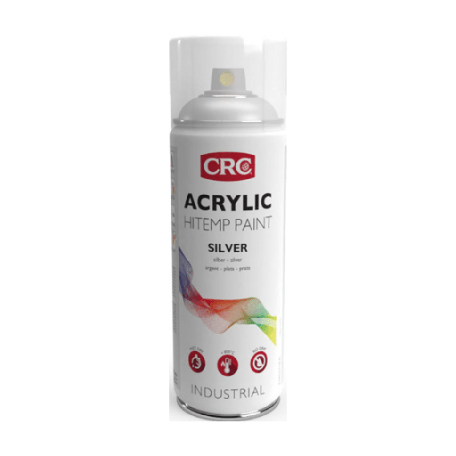 [CRC009371-1030662] Acrylic Hitemp Paint Preto 400ml: Protege o metal de altas temperaturas 800ºC ideal p/pintar motores I CRC