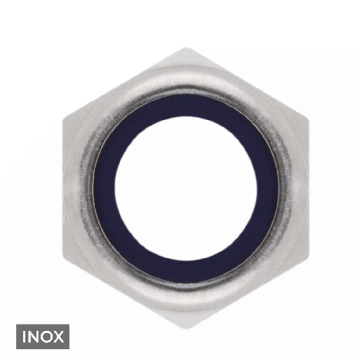 [FIXA0010099] Porca sextavada autoblocante DIN 985 I rosca métrica I Inox A2-AISI 304 I Ø M6