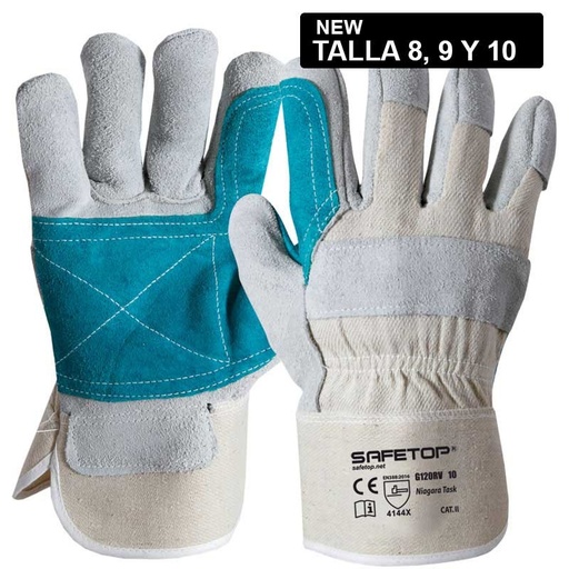 [SAFE0012857-G120RV] Luva reforçada em camurça de pele de bovino I pack 12 unid em cx 96 pares I modelo: NIAGARA I SAFETOP