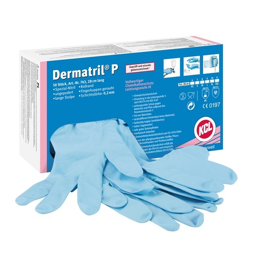 [SAFE13757-GP743] Luva nitrilo 29cm I pack 1 pack 50 unid I modelo: DERMATRIL I SAFETOP