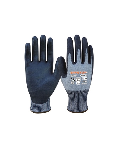[SAFE14089-G150KV] Luva anticorte C de poliuretano granulado  I pack 12 unid cx 120 pares I modelo: TASK-5 I SAFETOP