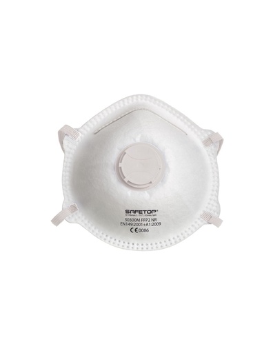 [SAFE14473-30300M] Máscara pré moldada c/válvula s/grampos FFP2 refª 30300M I pack 12 unid I SAFETOP