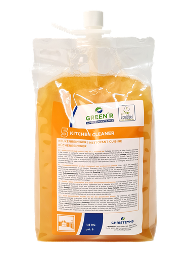 [SHI000820] 5 KITCHEN, 1,8 kg: Produto desengordurante concentrado para limpeza de cozinhas (Superconcentrado Ecolabel)