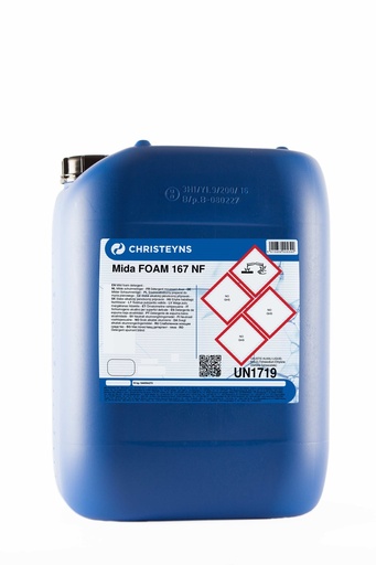 [CRHA000520] MIDA FOAM 167 NF, 19 kg - OPC - Detergente de aplicação por espuma ou manual de baixa alcalinidade de espuma média indicado para o uso diário na remoção de residuo orgânico. Compatível com ligas leves - 