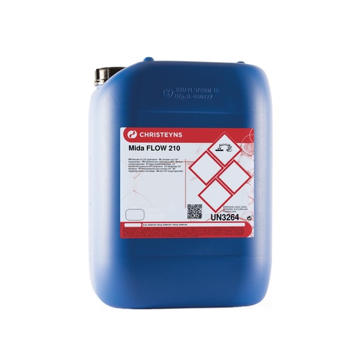 [CRHA000880] MIDA FLOW 210 FL, 23 kg: CIP - Detergente à base de ácido nítrico para remoção de depósitos inorgânicos.