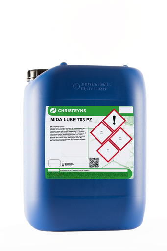 [CRHA001050] MIDA LUBE 703 PZ, 19 kg: Lubrificante base silicone para sistemas de transporte de embalagens de cartão.