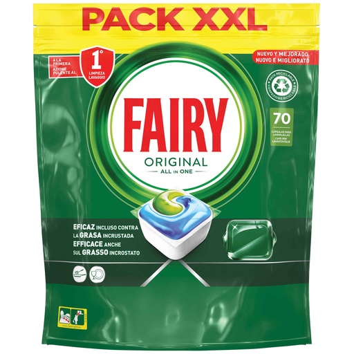 [SHI000580-P812] Pastilhas máquina de lavar louça Fairy Original (70 unidades)